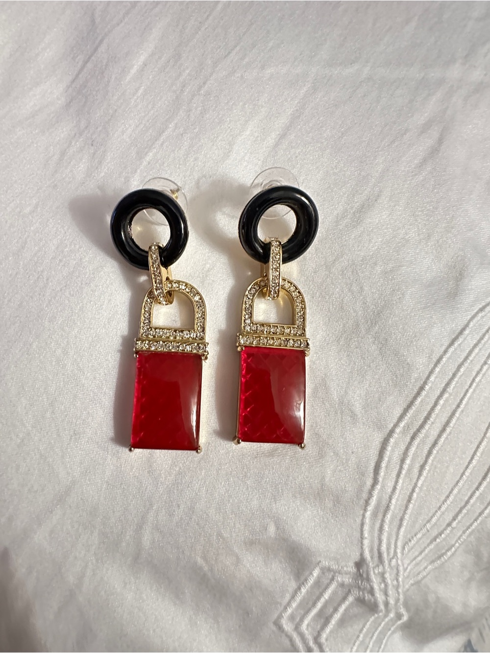 Rachel Zoe Gold Square Drop Earrings